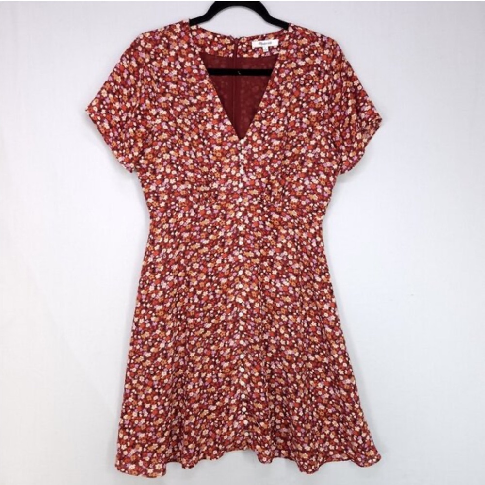 Madewell Rust Floral Mini Dress